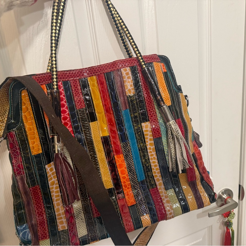 Source Unknown Multicolor Patchwork Shoulder Bag - image 6
